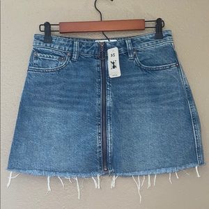 Free people zip front denim skirt